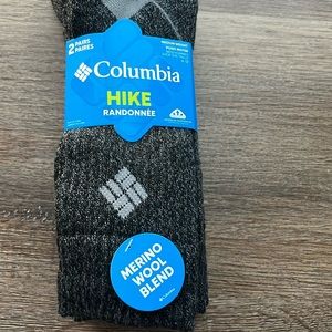 New Men's Hike Randonnee Columbia 2-pack Wool-Blend Socks